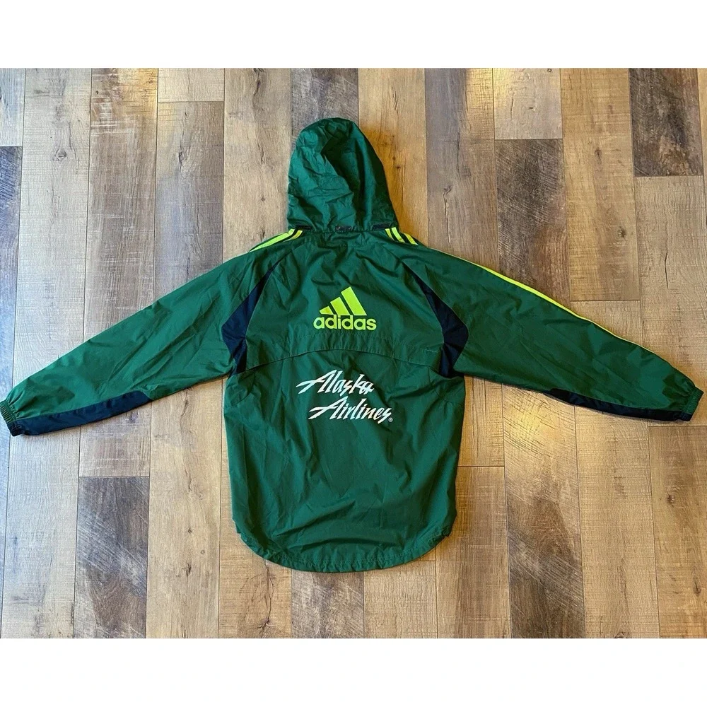 Adidas Portland Timbers Jacket Mens M Green Soccer MLS Vented Alaska Airlines